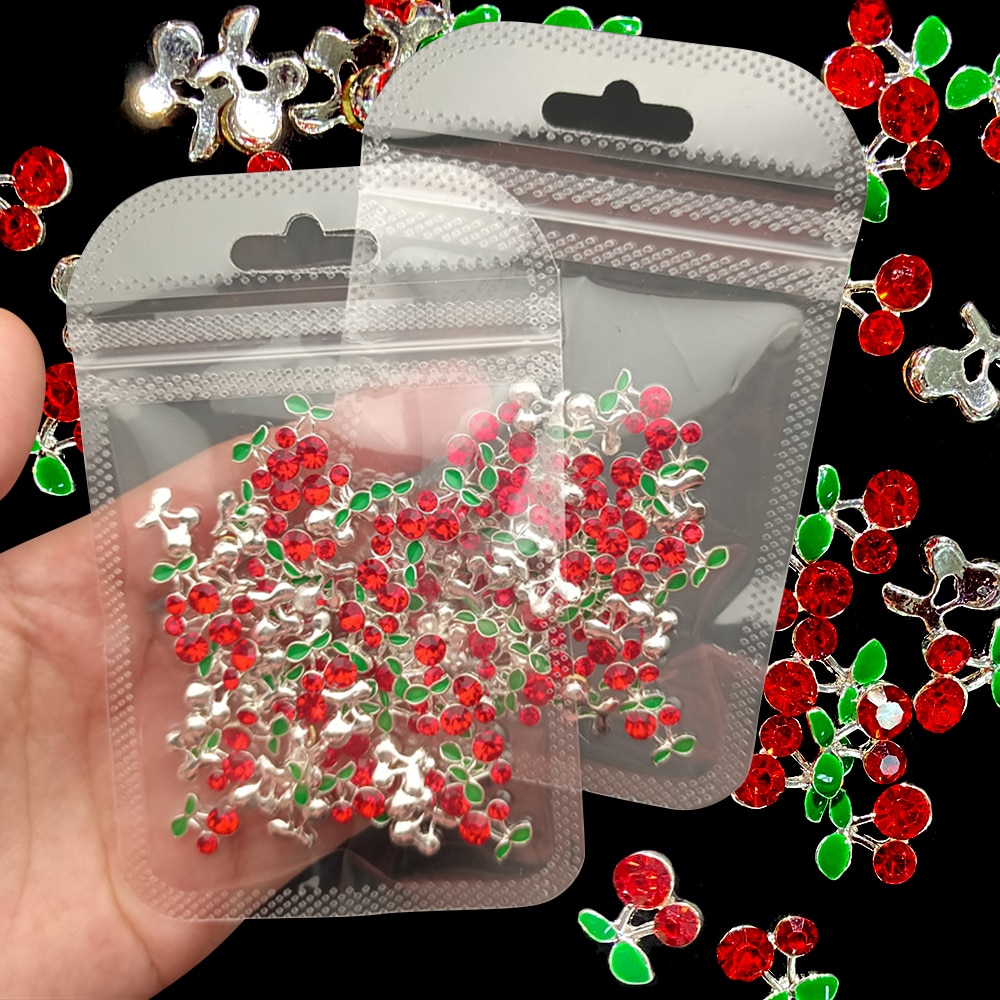 Nail Art Red Cherry - 20 pièces/sac cerise Aolly breloques pour