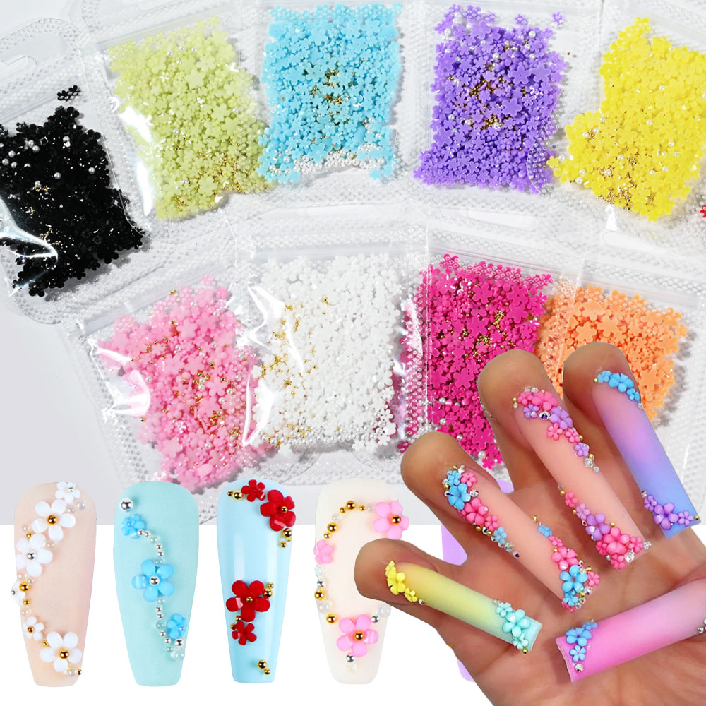 Nail Art Rose Gold - Breloques pour ongles en résine colorée,