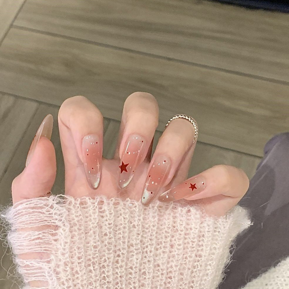 Nail Art Fake Nails - 10 pièces/sac chat magnétique Blush effet