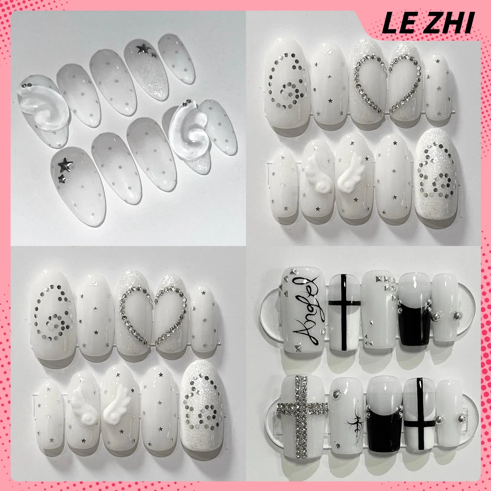 Nail Art Inspo - Y2K rétro ailes étoiles paillettes presse