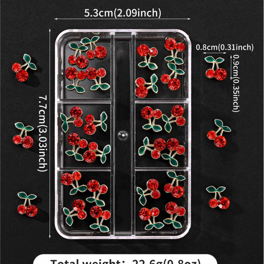 24 pièces de décorations pour  - Nail Art Red Cherry avis et prix