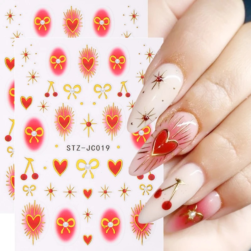 Autocollants Y2K Bronzing Hear - Nail Art Red Cherry avis et prix