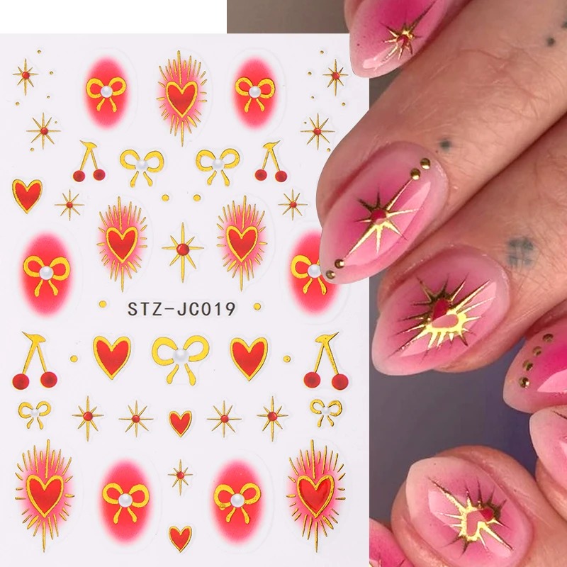 Autocollants Y2K Bronzing Hear - Nail Art Red Cherry avis et prix