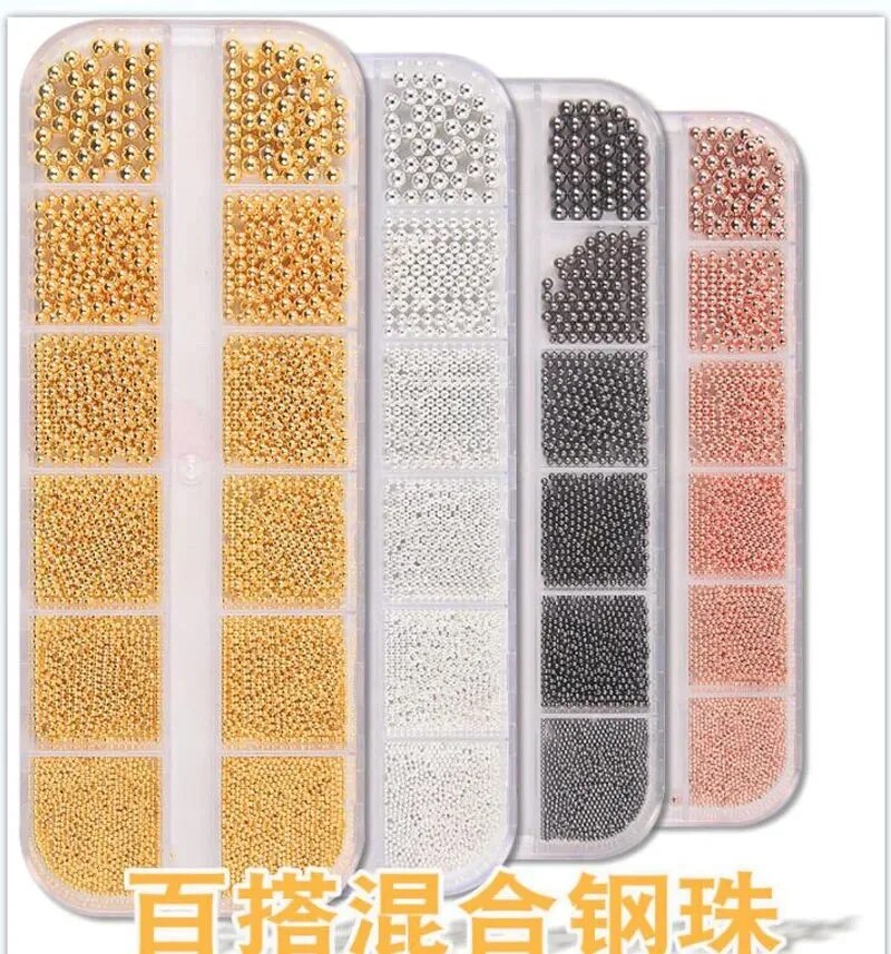 1 boîte de 6 tailles de perles - Nail Art Rose Gold avis et prix