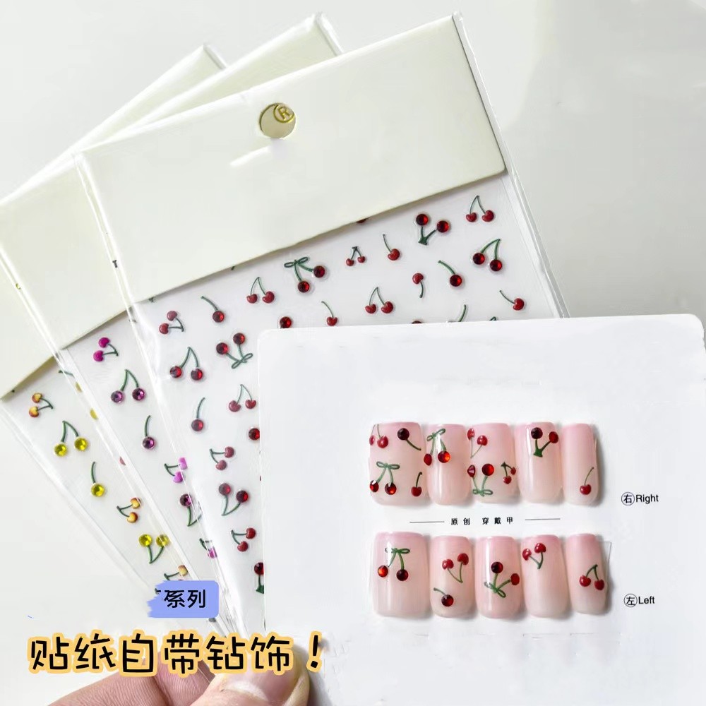 1 pièces 5D luxe rouge rose ja - Nail Art Red Cherry avis et prix