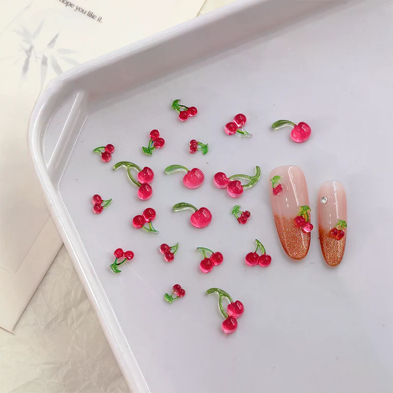 20 Breloques en Résine Sucrée  - Nail Art Red Cherry avis et prix