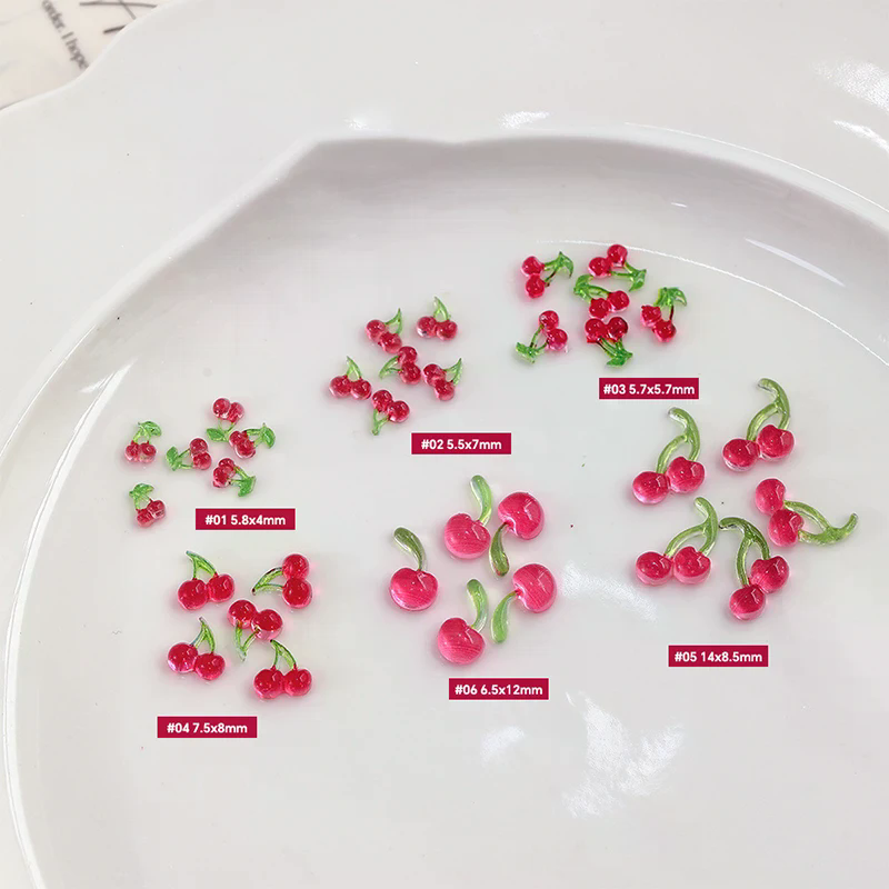 20 Breloques en Résine Sucrée  - Nail Art Red Cherry avis et prix