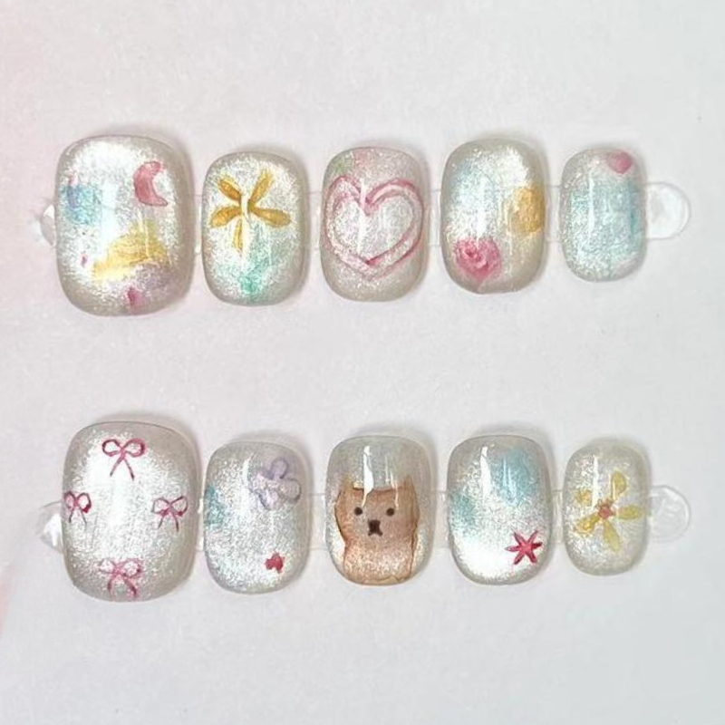 10 pièces mignon court rond à  - Nail Art Inspo avis et prix