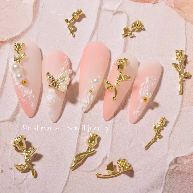10 pièces 3D Rose Nail Art orn - Nail Art Rose Gold avis et prix