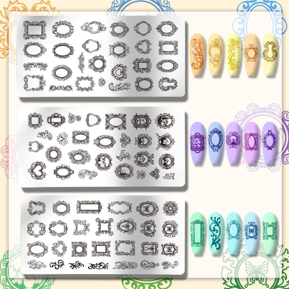 3 pièces de plaques de tamponn - Nail Art Inspo avis et prix