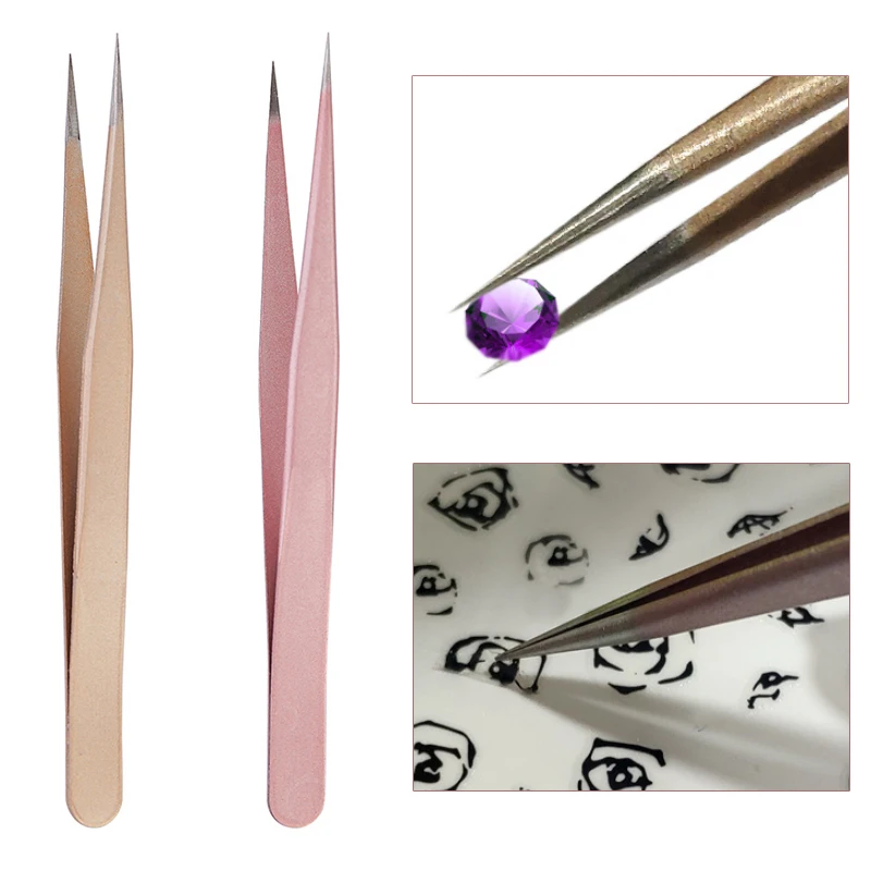 Pince à épiler droite en or ro - Nail Art Rose Gold avis et prix