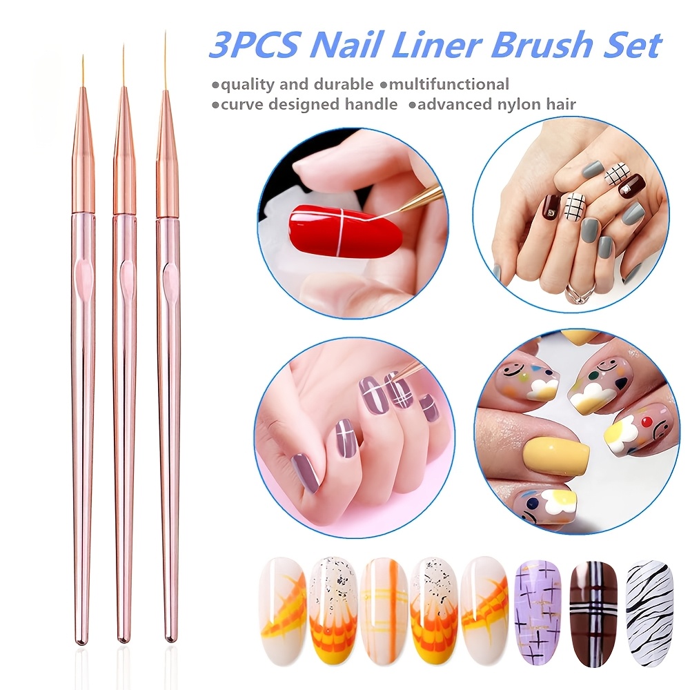 Lot de 3 pinceaux pour nail ar - Nail Art Rose Gold avis et prix