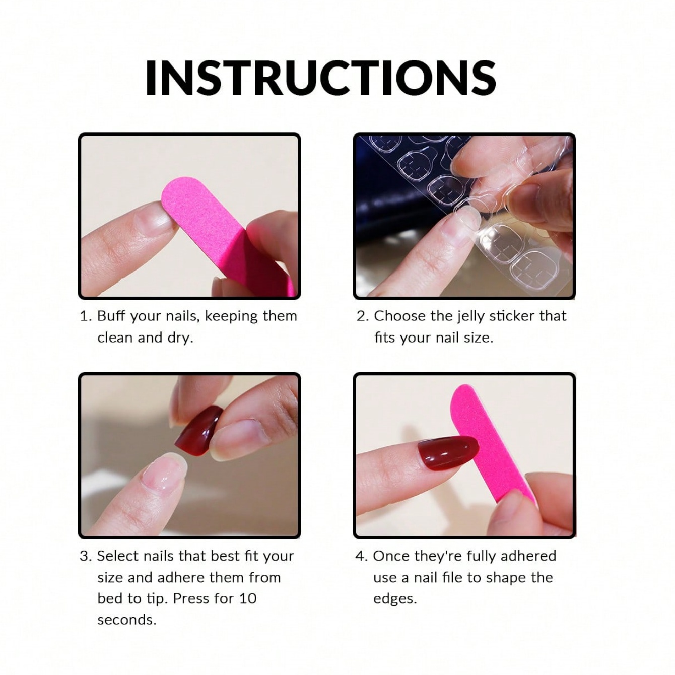 Faux ongles à presser moyens e - Nail Art Fake Nails avis et prix
