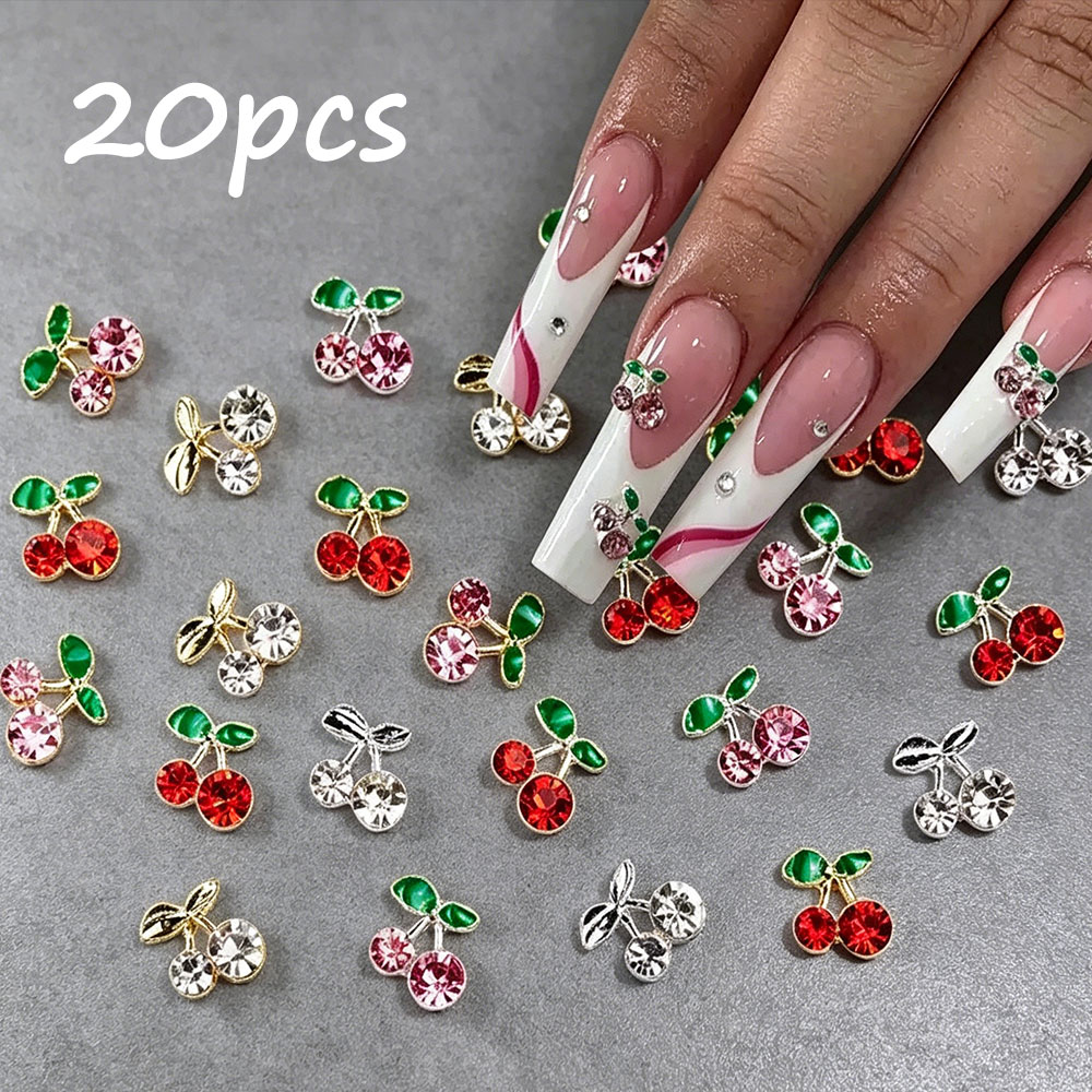 20 Pièces Breloques 3D en Alli - Nail Art Red Cherry avis et prix